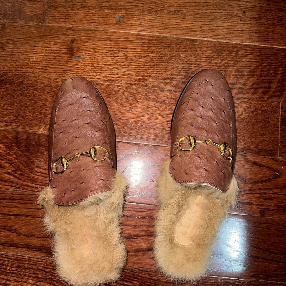 Gucci Princetown apron toe mules
